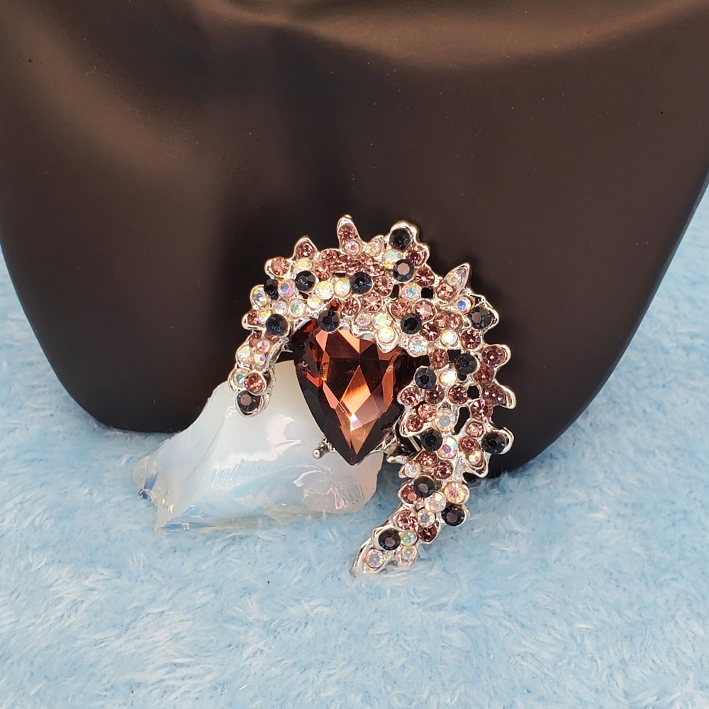 NEW 2 inch Brooch Beautiful 3mm by 2mm Pear Shaped Crystal With Tiny Crystals
